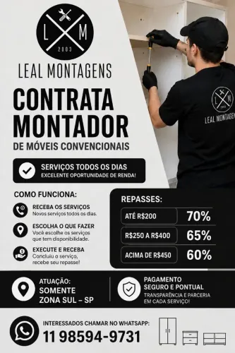 vaga montador de móveis convencionais