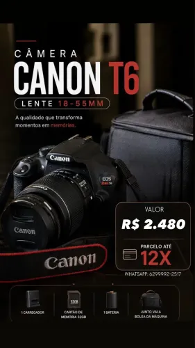 Câmera fotográfica Canon EOS Rebel T6
