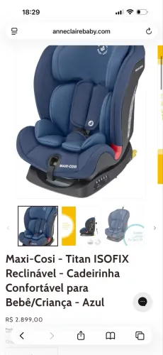 Cadeirinha Confortável para Bebê/Criança - Azul Maxi-Cosi - Titan ISOFIX Reclinável
