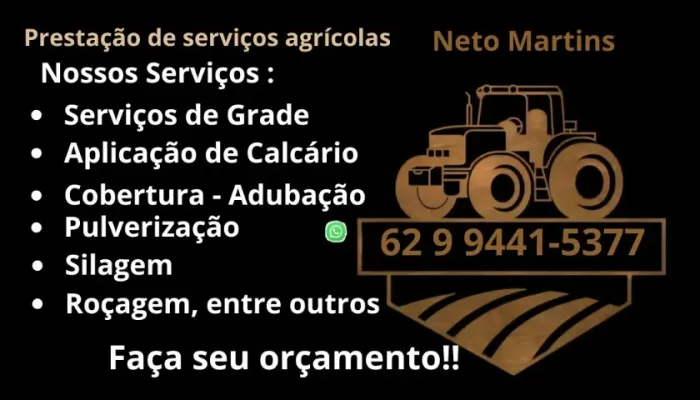 PESTADOR DE SERVIÇOS AGRICOLA | TRATORISTA HIDROLANDIA | TRATOR 275