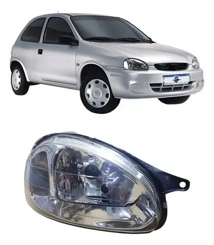 Farol Corsa Carcaça Preta Cromado 1994 A 2010