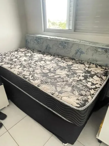 Cama box ortobom solteiro com colchão de molas