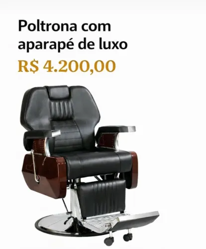 Poltrona com apara pé de Luxo Barbeiro