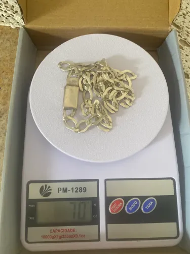 Corrente de prata 70Gramas escama de peixe 