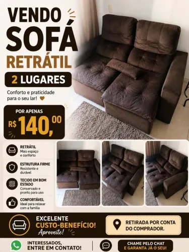 Vendo Sofá Retrátil reclinável R$ 140,00