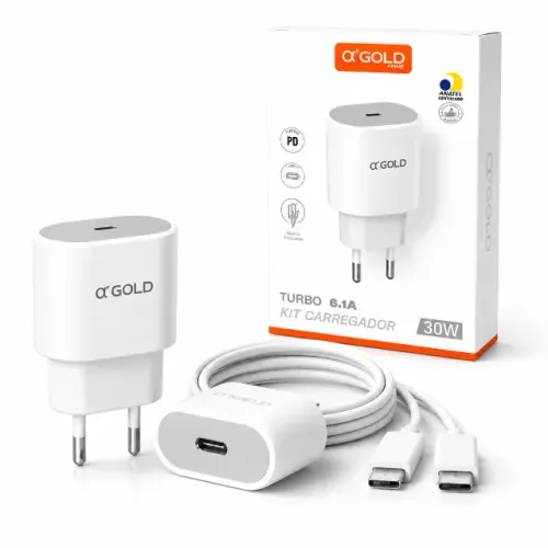 Carregador De Celular 30w Turbo USB-C  A'Gold