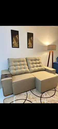 Sofá Retrátil e Reclinavel em Linho