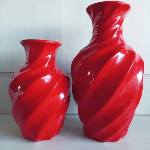 Vasos Casal Vermelhos Casal  em cerâmica  delicada  venda do Kit c/2   