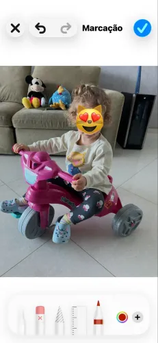 Triciclo Mototico Rosa Bandeirante até 3/4 anos até 20 quilos