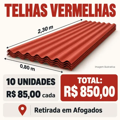 Telhas 10 unidades cada uma Por 85