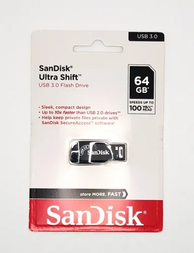 Pen Drive 64gb Cruzer Blade Ultra Shift Usb 3.0 Sandisk Novo e Original na Embalagem