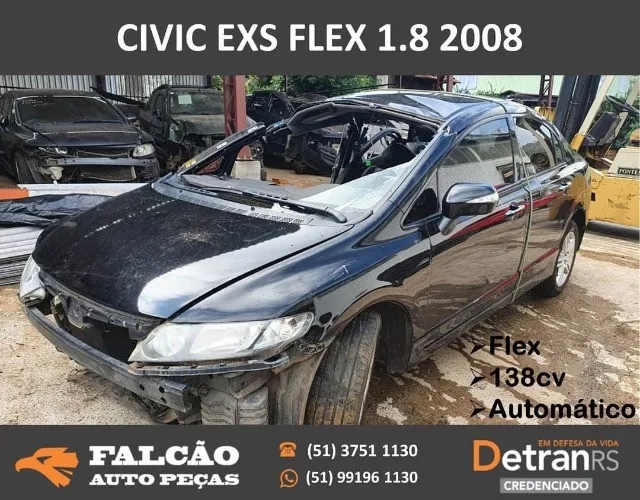 Civic exs flex 2008 em peças sucata