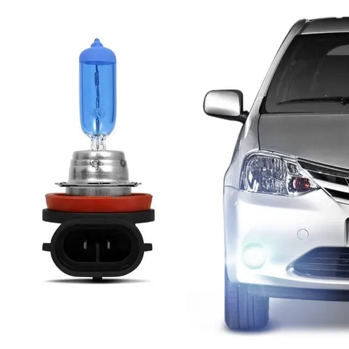 Par Lâmpada Super Branca Tiger Auto Todos Encaixes - 8500k H4 H8 H11 H3