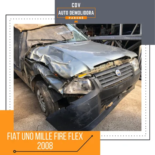 Sucata Fiat Uno Mille Fire Flex 2008 Disponível para venda de peças