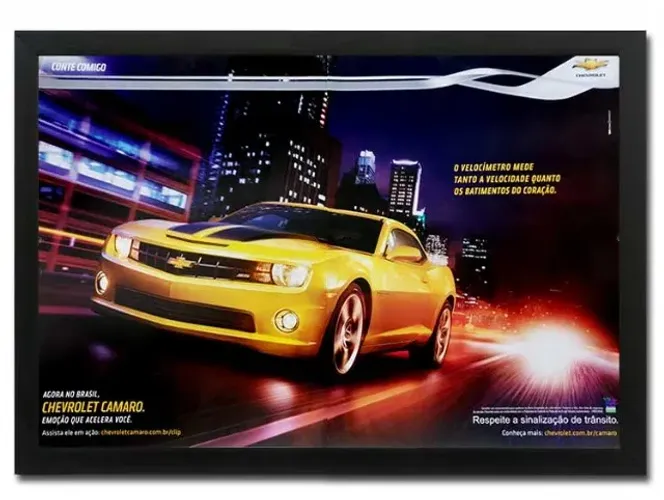 Camaro SS 2011, 2014 ou 2016 - Quadro decorativo com propaganda/matéria de revista