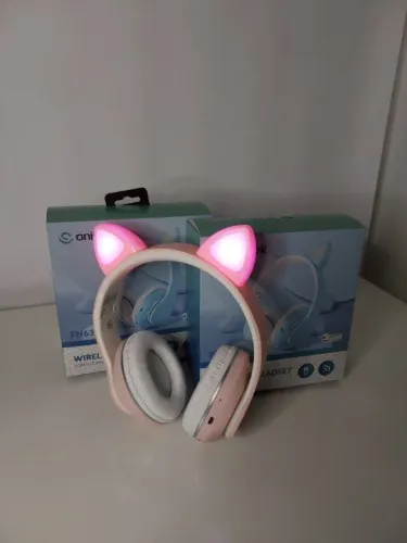 Headset Bluetooth 5.0 Wireless Orelha de Gatinho ONISTEK - ON-FN633