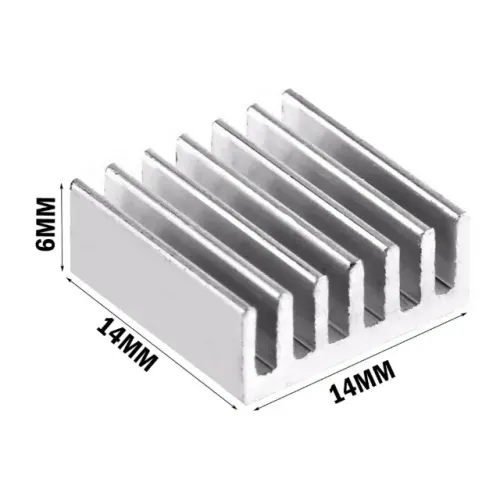 20 unidades de Dissipador de Calor de Alumínio com Autoadesivo 14x14x6mm VRM - CPU - GPU