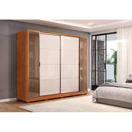 guarda roupa de casal 2,40 com portas refleta  champanhe