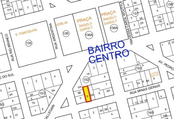 Medianeira - PR - Lote no centro de 500m² - Rua Minas Gerais - Próximo ao Supermercado LAR