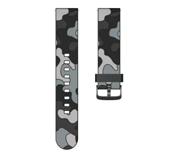 Pulseira para Relógio Camuflado Cinza e Preto