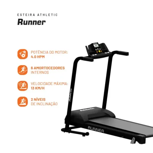 Esteira Athletic Runner - suporta 120 kg 