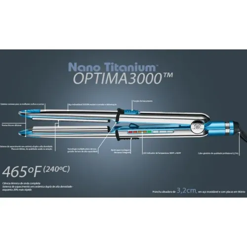 Prancha Nano Titanium Optima 3000