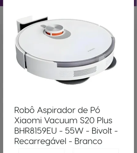 Robô Aspirador Xiaomi Vacuum S20 Plus - 55W - Bivolt