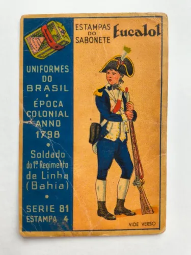 Estampa do sabonete Eucalol - Uniformes do Brasil Colonial 1798 - Série 81 - Estampa 4