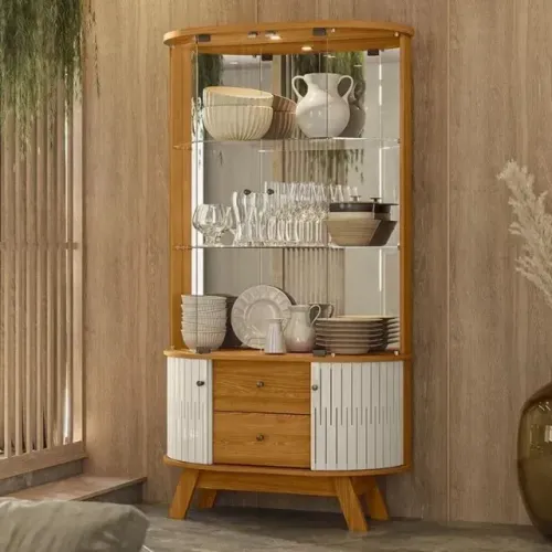 Cristaleira nova em estoque na cor Cinamomo/Off White