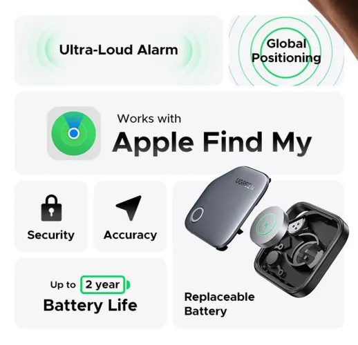 Rastreador Smart Finder Ugreen Finetrack Compatível Com Apple Find My