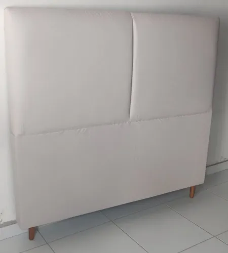 Cabeceira casal em corino bege