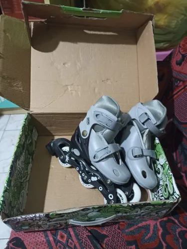 Patins Roller Infantil Cinza - Tamanho P 30-33 Mor 