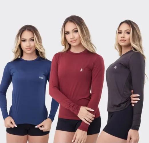 Camisas de Manga Longa Fitness - Diversas Cores