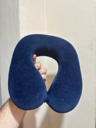 Almofada de pescoço nap azul veludo 