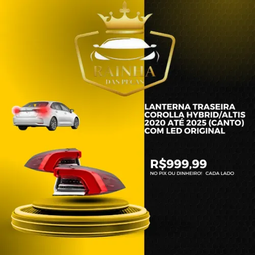 Lanterna Traseira Corolla Hybrid/Altis 2020 até 2025 (Canto) Com Led Original