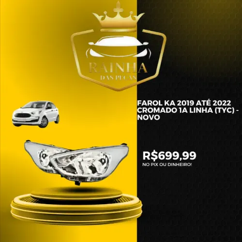 Farol Ford Ka 2019 até 2022 Cromado 1a Linha (TYC) - Novo
