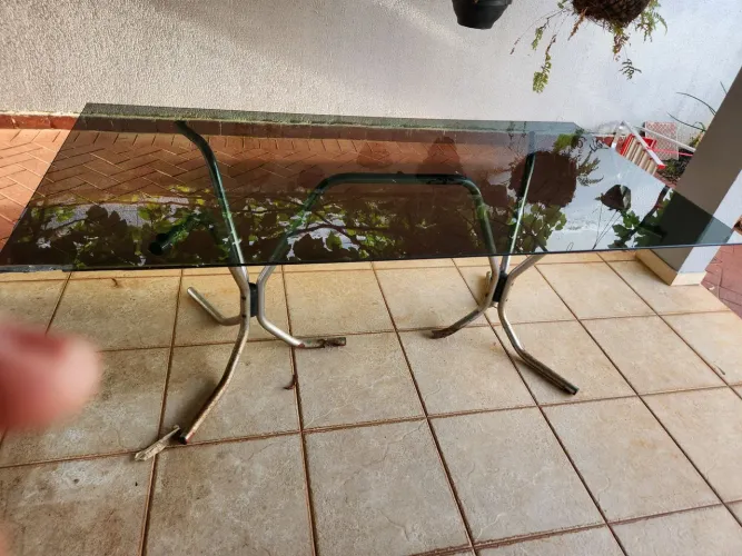 Mesa vidro fumaça 1.80