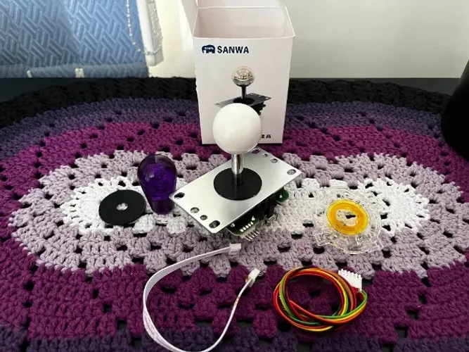 Sanwa JLF NOVO + Restritor Octogonal + Battop Roxo