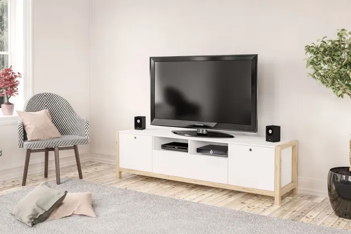Rack 1,80m branco 2 portas 1 gaveta NOVO promoção