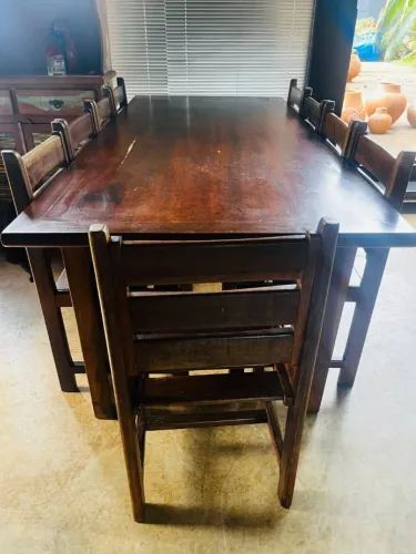 MESA DE MADEIRA 10 LUGARES 2,20X1m