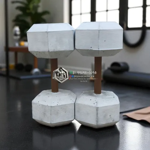 Halteres Par de 4kg de Concreto Personalizados Peso Maromba Raiz