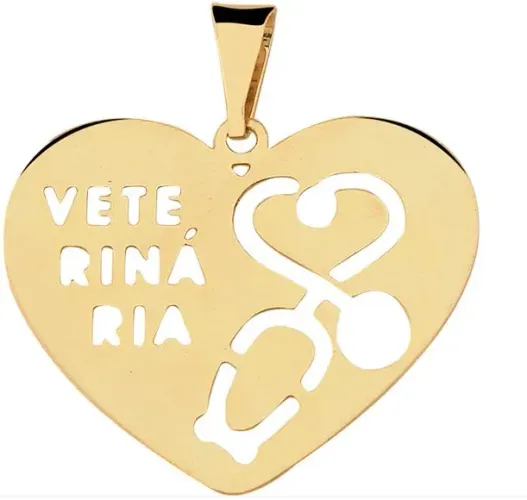 Pingente Veterinária Ouro 18 Kilates Peso 0.20 Grama 15 mm                                