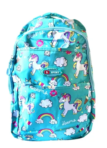 Mochila Escolar Juvenil Estampa Unicórnio Azul - S Sport
