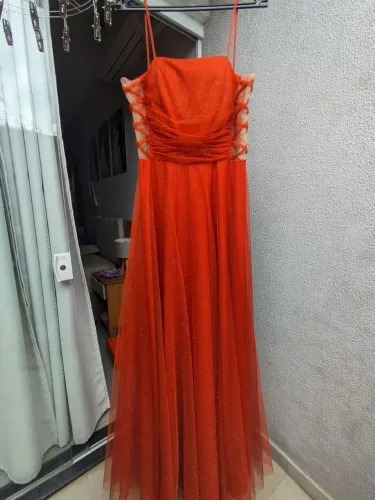 VESTIDO DE FESTA TERRACOTA 