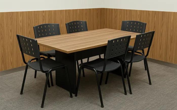 Mesa de Reunião para Escritório com 6 Cadeiras - LOJA IKONMIXOFFICE