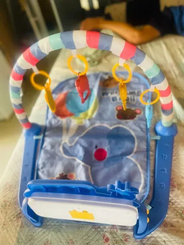 Tapete interativo musical bebê piano educativo cor azul