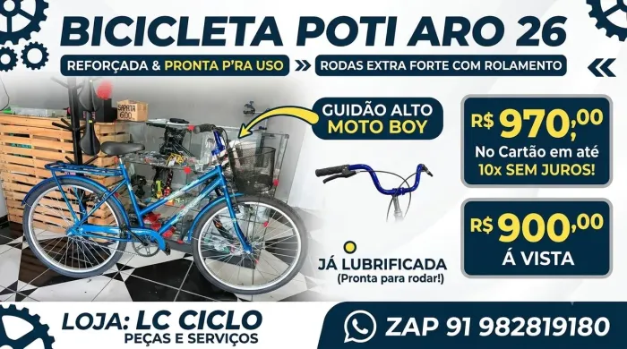 Bicicleta poti aro 26 reforçada zero