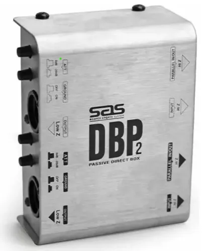 Direct Box Passivo Duplo Santo Angelo DBP2 2 Canais Prata Entradas P10 Saídas XLR