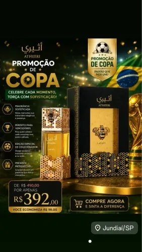 Perfume Atheeri promoção de copa (LOJA FÍSICA JUNDIAÍ)