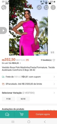 Vestido rosa pink